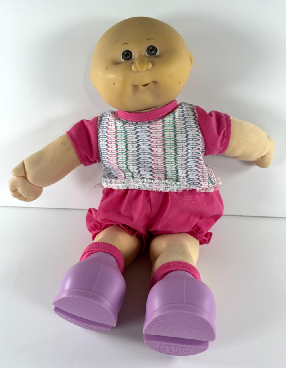 Vintage Cabbage Patch Kid Coleco Early 1980s Head Mold #4 Brown Eyes Bald